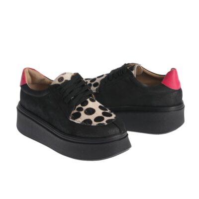 Pantofi casual (cu șiret) Dallas negru-alb