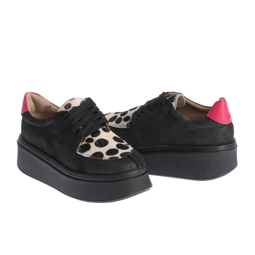 Pantofi casual (cu șiret) Dallas negru-alb - imagine 5