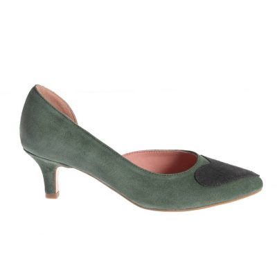 Pantofi Detroit verde-negru