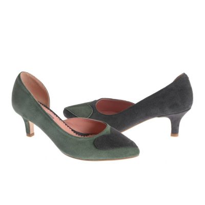 Pantofi Detroit verde-negru