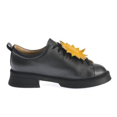 Pantofi Boston negru-galben