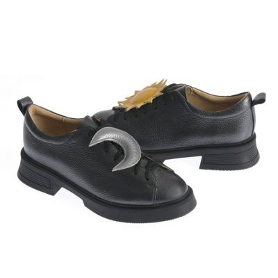 Pantofi Boston negru-galben
