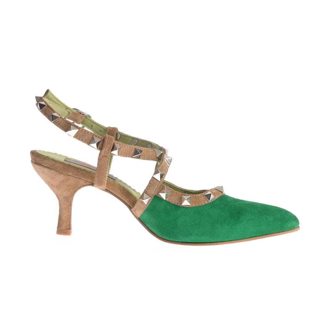 Pantofi Tampa verde-maro - imagine 3