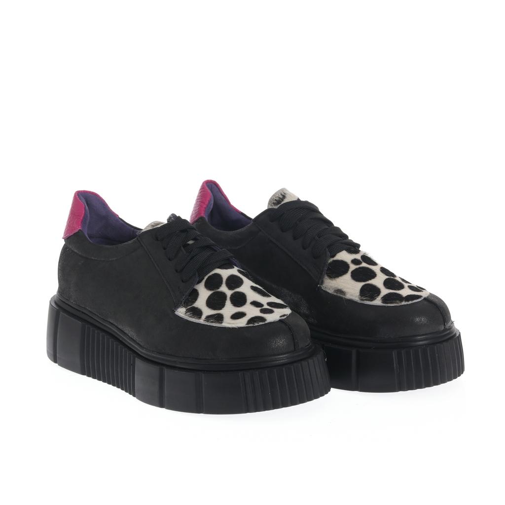 Pantofi casual (cu șiret) Dallas negru-alb - imagine 4