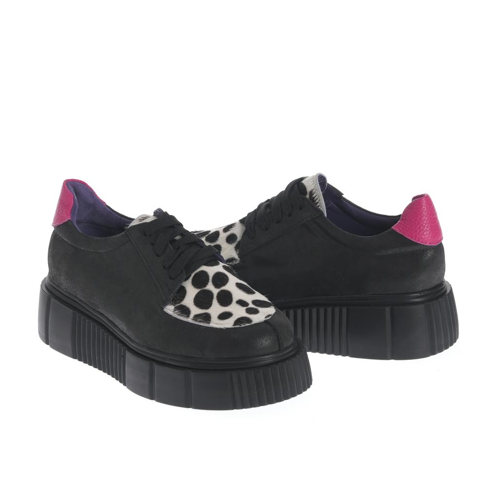 Pantofi casual (cu șiret) Dallas negru-alb - imagine 5