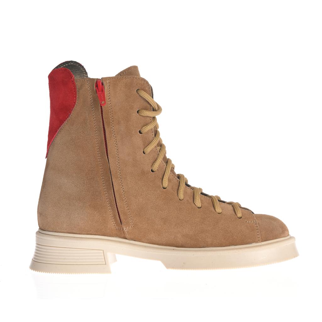 Ghete Zurich camel-roșu