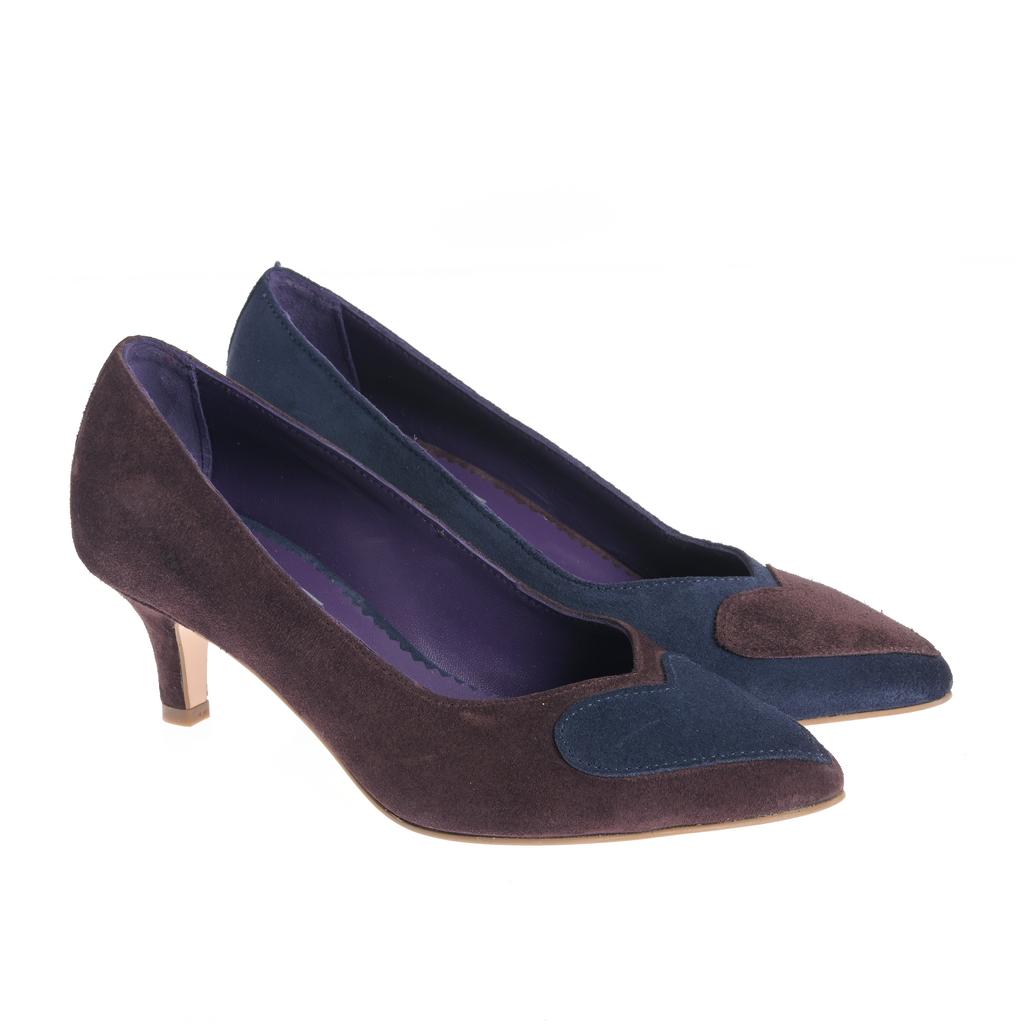 Pantofi Madrid bleumarin-maro - imagine 4