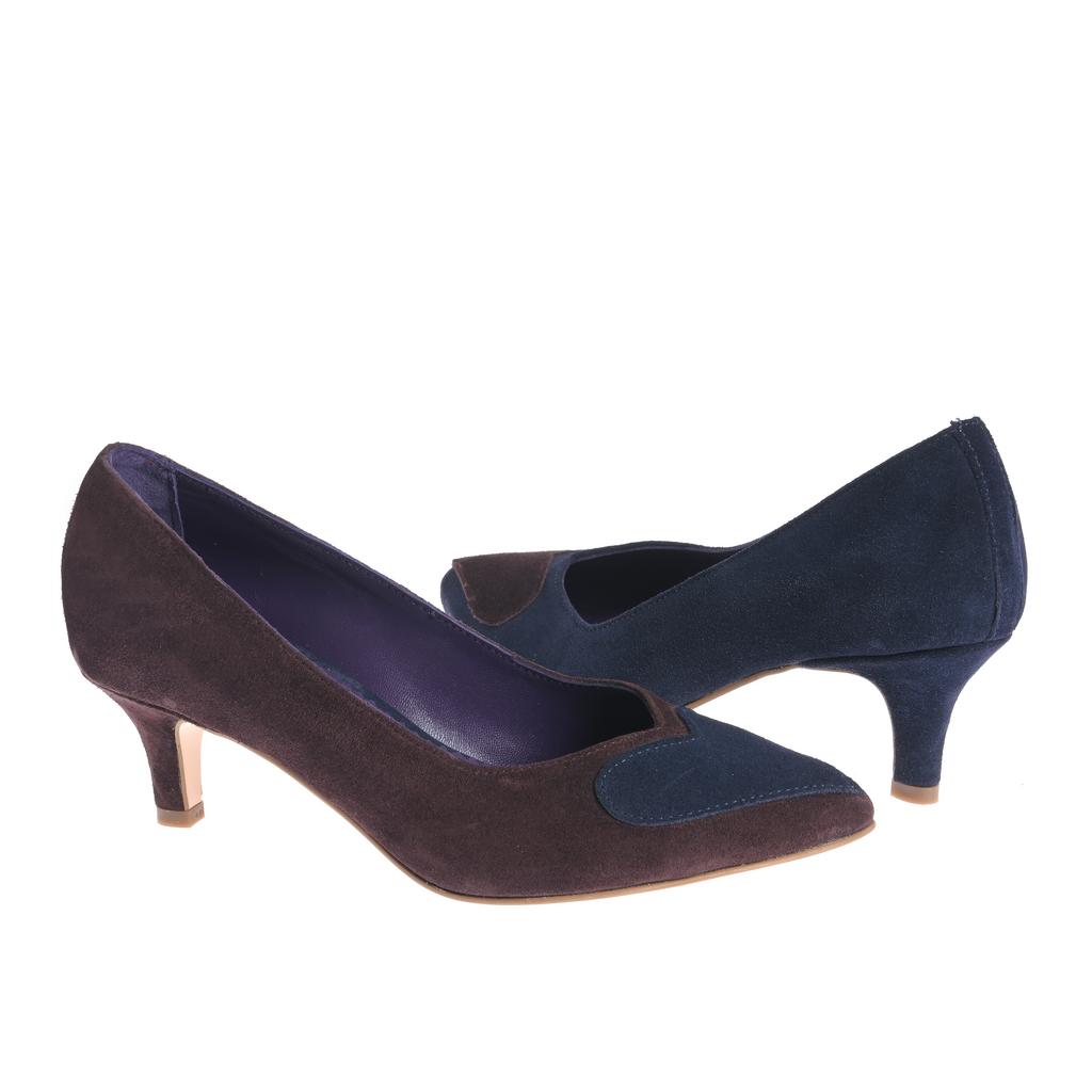 Pantofi Madrid bleumarin-maro - imagine 6