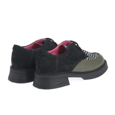 Pantofi Sabina negru-verde