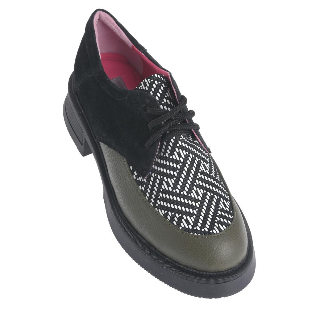 Pantofi Sabina negru-verde - imagine 6