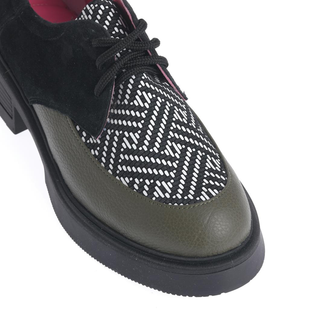 Pantofi Sabina negru-verde - imagine 8