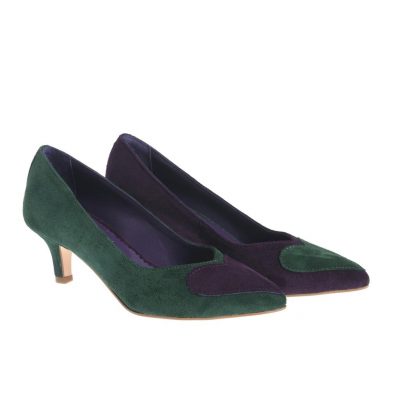Pantofi Teodora mov-verde