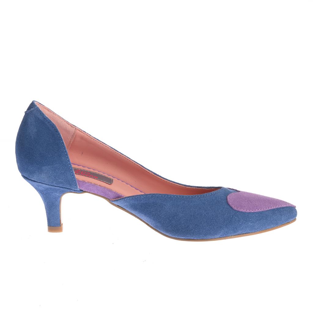 Pantofi Ana mov-albastru