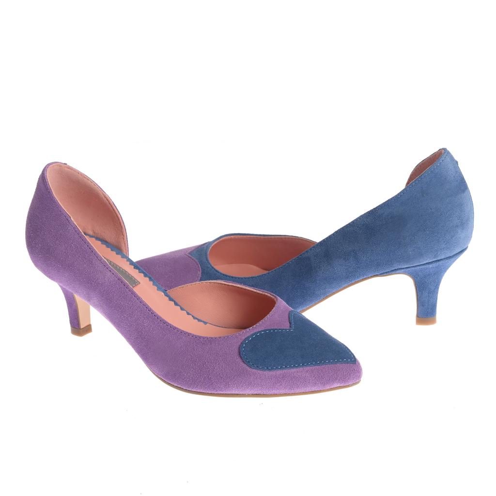 Pantofi Ana mov-albastru - imagine 5