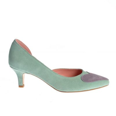 Pantofi Maria verde-mov