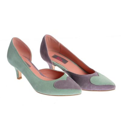 Pantofi Maria verde-mov
