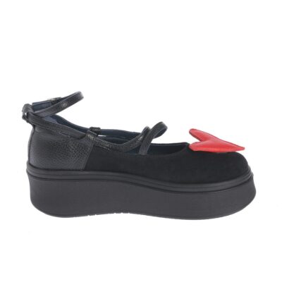 Pantofi Verona negru-rosu