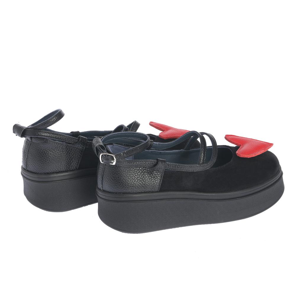 Pantofi Verona negru-rosu - imagine 6